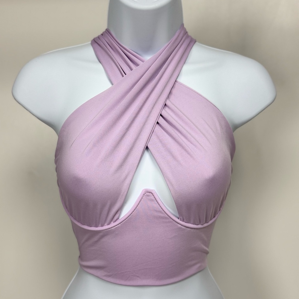 Lavender Halter Crop Top